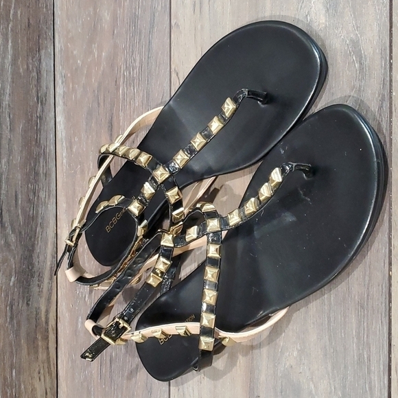 BCBGENERATION Glorina-X Square Studded strappy Sandals shoes flats sz 9.5 - Picture 3 of 10